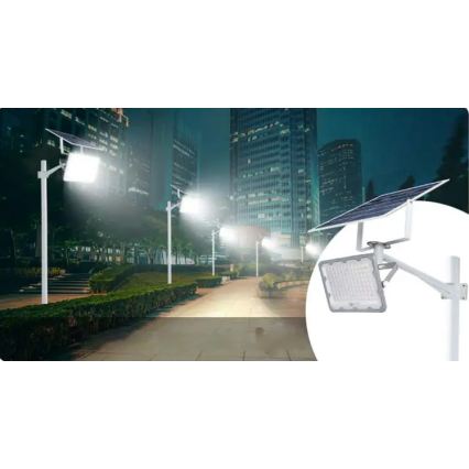 Reflector solar LED regulable LED/100W/3,2V 5000K 10500 mAh IP65 negro + mando a distancia