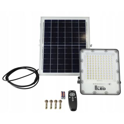 Reflector solar LED regulable LED/100W/3,2V 5000K 10500 mAh IP65 negro + mando a distancia