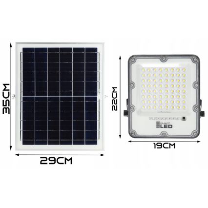 Reflector solar LED regulable LED/100W/3,2V 5000K 10500 mAh IP65 negro + mando a distancia