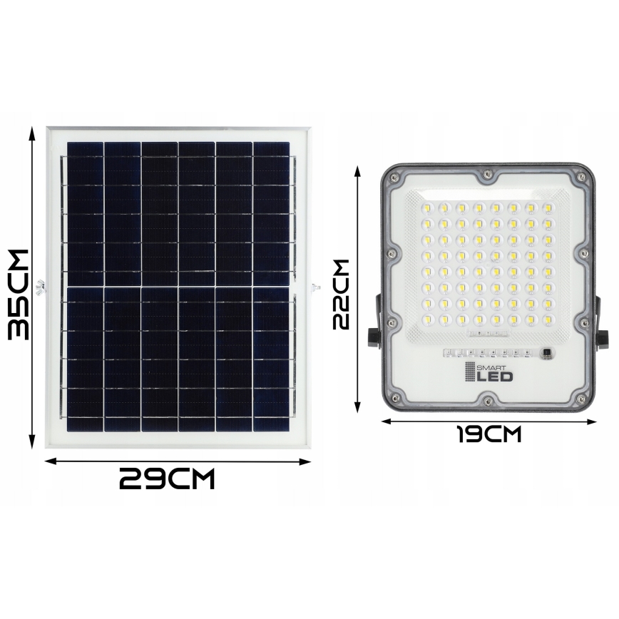 Reflector solar LED regulable LED/100W/3,2V 5000K 10500 mAh IP65 negro + mando a distancia