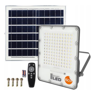 Reflector solar LED regulable LED/150W/3,2V 5000K 15000 mAh IP65 negro + mando a distancia