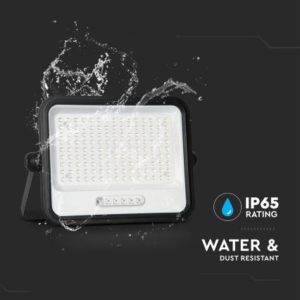 Reflector solar LED regulable LED/300W/3,2V 2000-8000K IP65 15000 mAh negro + mando a distancia