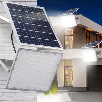 Reflector solar LED regulable LED/50W/3,2V 5000K 6000 mAh IP65 negro + control remoto