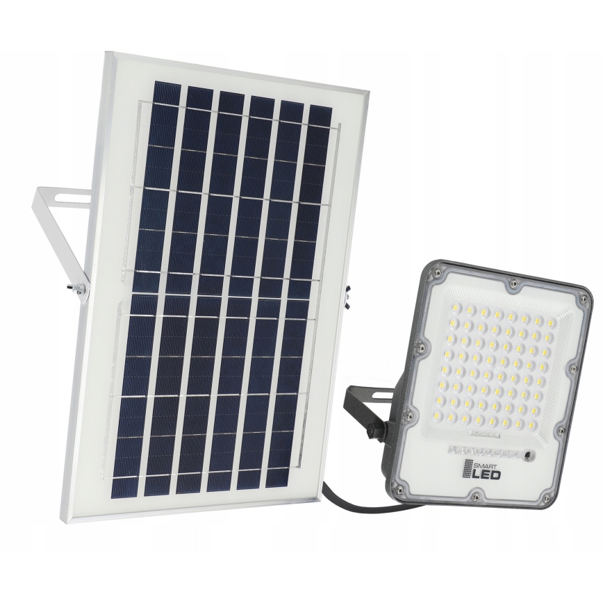 Reflector solar LED regulable LED/50W/3,2V 5000K 6000 mAh IP65 negro + control remoto