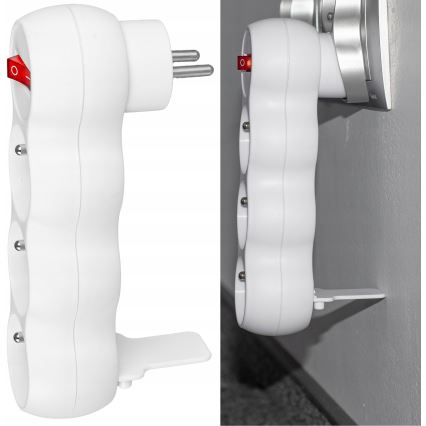 Regleta con interruptor, 3 tomas