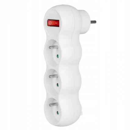 Regleta con interruptor, 3 tomas