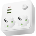 Regleta con interruptor LINEA 2x230 V + 3x USB A/C SCHUKO blanca