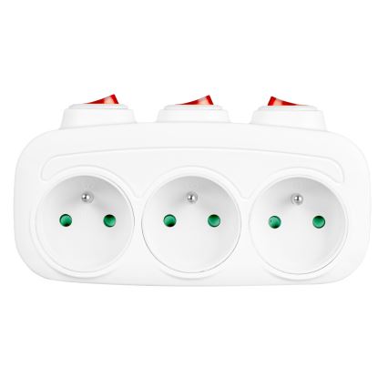 Regleta de 3 tomas con interruptores