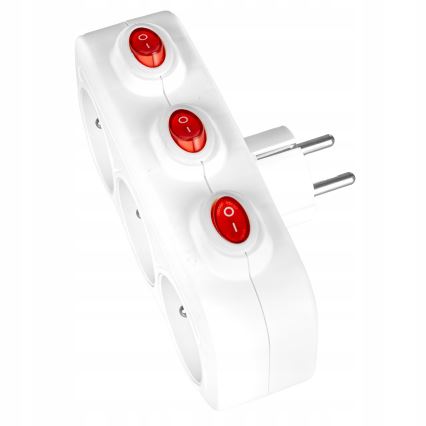 Regleta de 3 tomas con interruptores