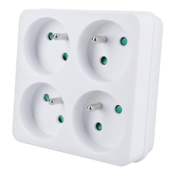 Regleta de enchufes 4x 10A blanca