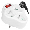 Regleta eléctrica con interruptor, 3 tomas