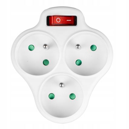 Regleta eléctrica con interruptor, 3 tomas