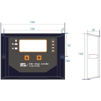 Regulador de carga solar inteligente PWM 12V/20A