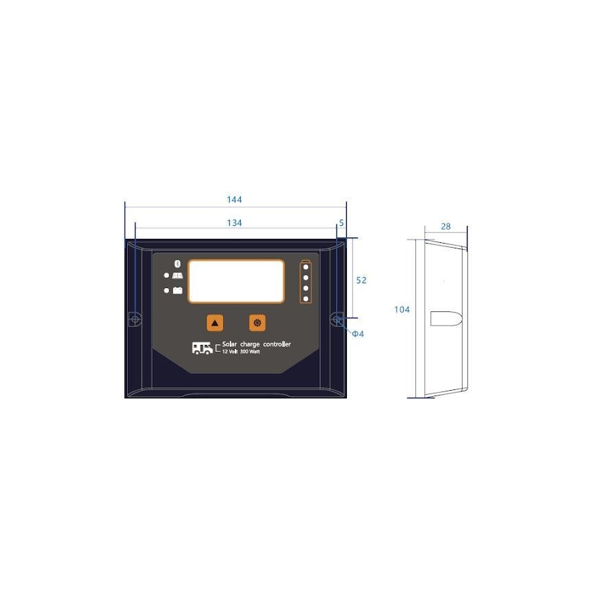 Regulador de carga solar inteligente PWM 12V/20A