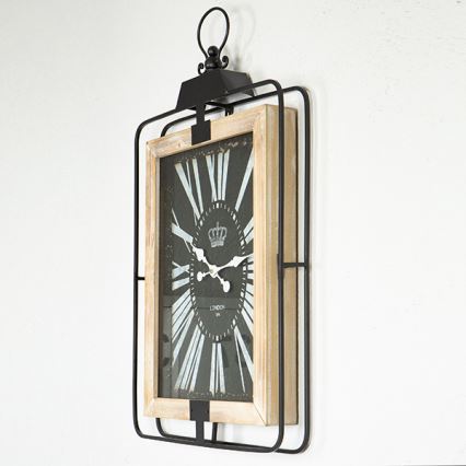 Reloj de pared 1xAA 76x46 beige/negro