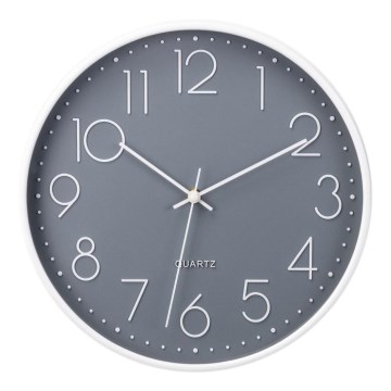 Reloj de pared 29 cm, 1x AA, gris/blanco
