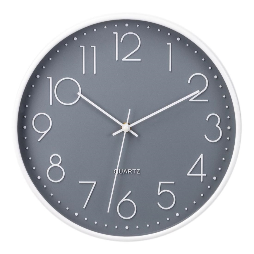 Reloj de pared 29 cm, 1x AA, gris/blanco