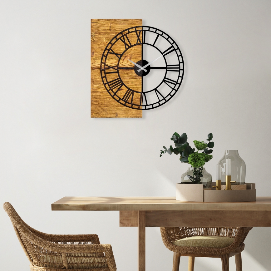 Reloj de pared 55x58 cm 1xAA madera/metal