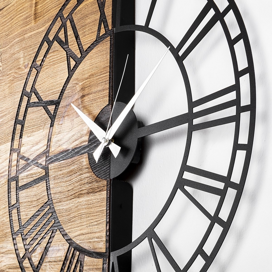 Reloj de pared 55x58 cm 1xAA madera/metal