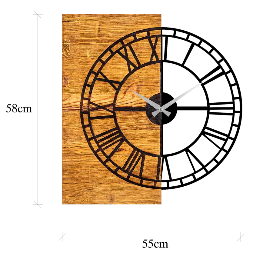 Reloj de pared 55x58 cm 1xAA madera/metal