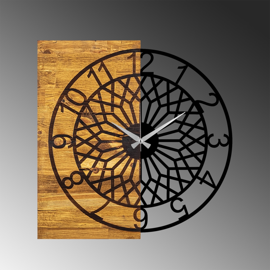 Reloj de pared 57x58 cm 1xAA madera/metal