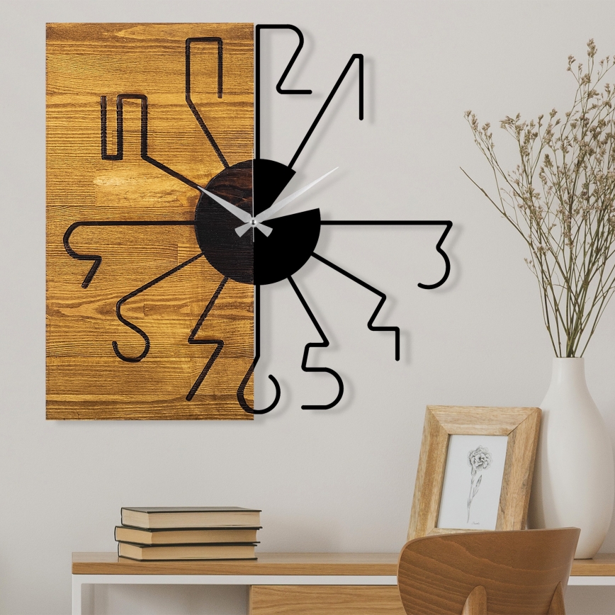 Reloj de pared 58 cm 1xAA madera/metal