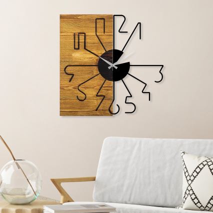 Reloj de pared 58 cm 1xAA madera/metal