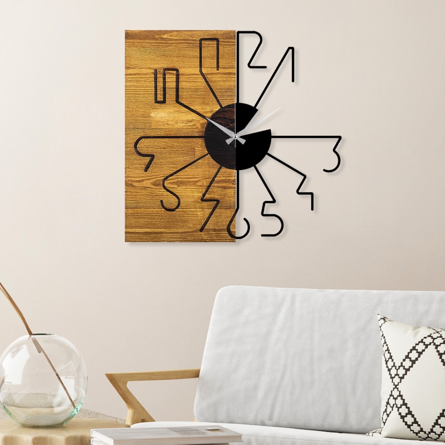 Reloj de pared 58 cm 1xAA madera/metal