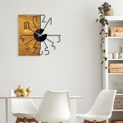 Reloj de pared 58 cm 1xAA madera/metal