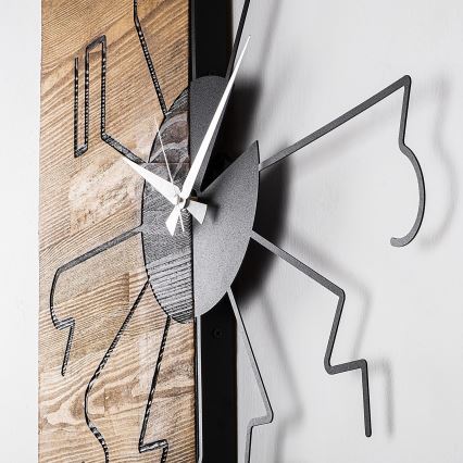 Reloj de pared 58 cm 1xAA madera/metal