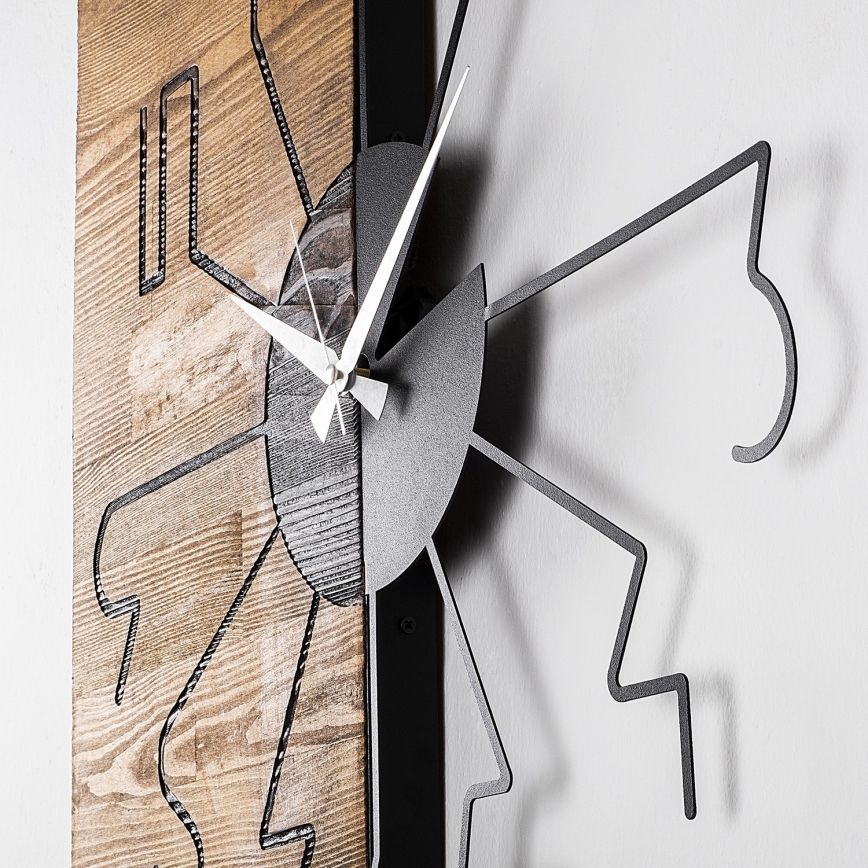 Reloj de pared 58 cm 1xAA madera/metal