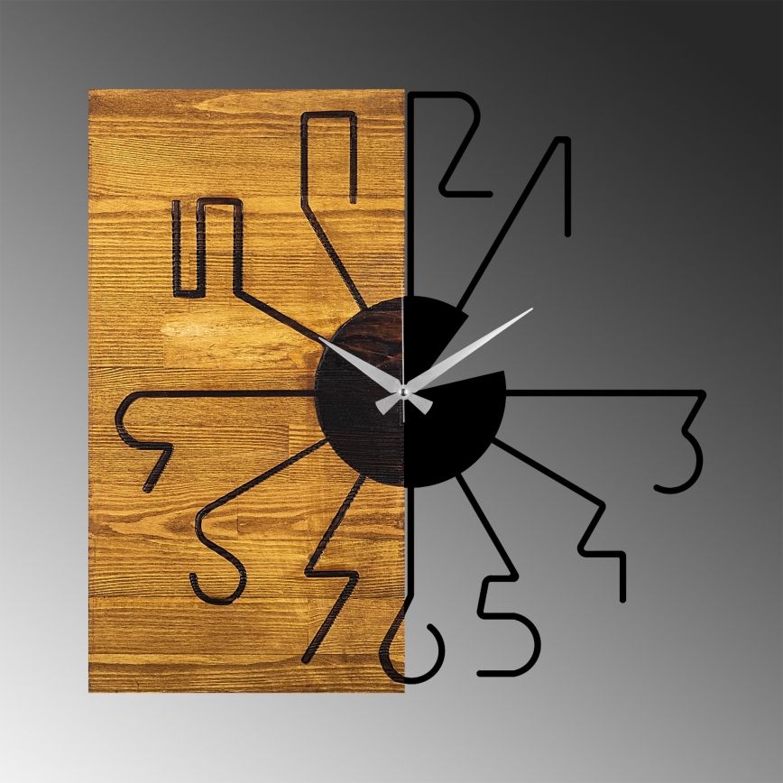 Reloj de pared 58 cm 1xAA madera/metal