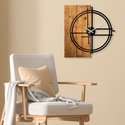 Reloj de pared 58x56 cm 1xAA madera/metal