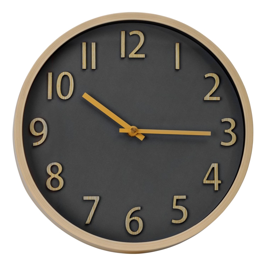 Reloj de pared diá. 30 cm 1xAA dorado/gris