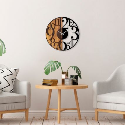 Reloj de pared diá. 56 cm 1xAA madera/metal