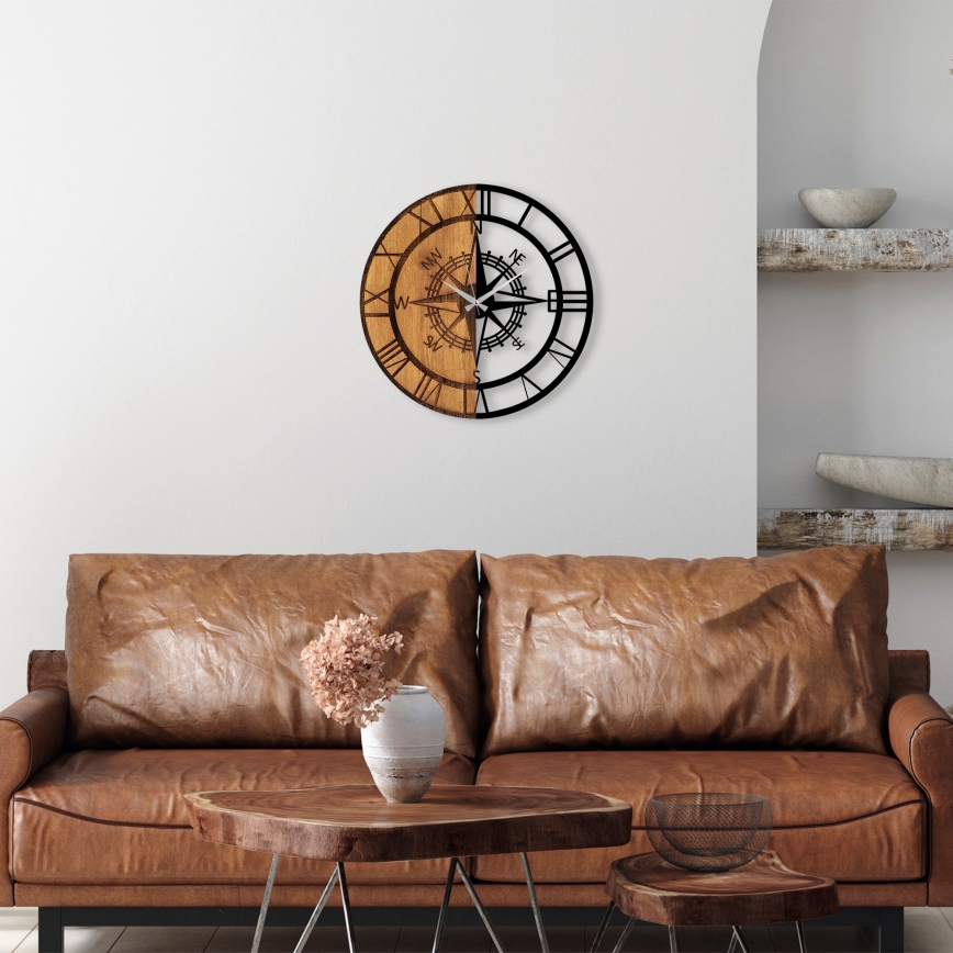 Reloj de pared diá. 56 cm 1xAA madera/metal