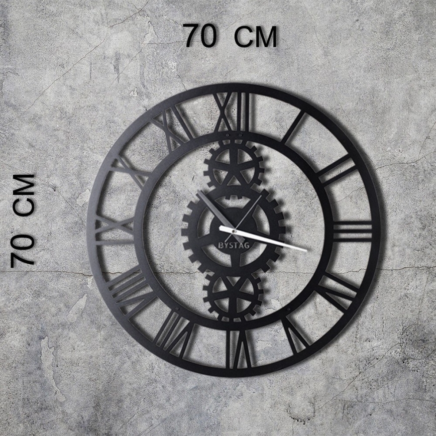 Reloj de pared diá. 70 cm 1xAA negro