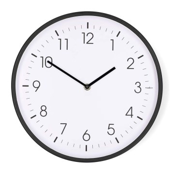 Reloj de pared Ø 30,8 cm 1xAA negro