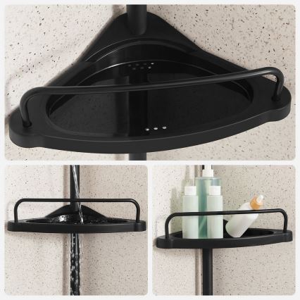 Repisa de esquina para baño DEX, negra