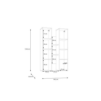 Repisa de pared INAR roble/negro