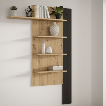 Repisa de pared MORO roble/negro