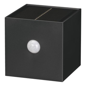 Retlux - Aplique solar LED de pared con sensor LED/1W/3,7V 1200 mAh IP44 negro