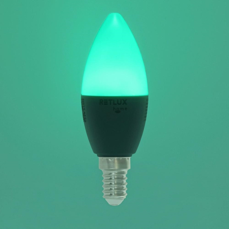 Bombilla LED RGBW regulable C37 E14/4,5W/230V 2700-6500K Wi-Fi Tuya