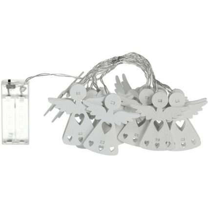 Cadena de luces de Navidad LED 10xLED/2xAA/blanco cálido 2m ángeles