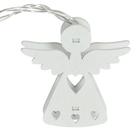 Cadena de luces de Navidad LED 10xLED/2xAA/blanco cálido 2m ángeles
