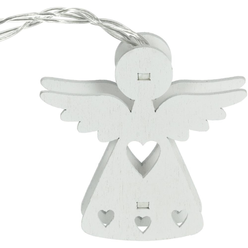 Cadena de luces de Navidad LED 10xLED/2xAA/blanco cálido 2m ángeles