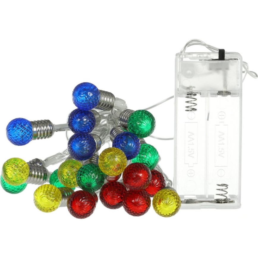 Cadena navideña LED 20xLED/2xAA/blanco cálido 1,8m bombillas