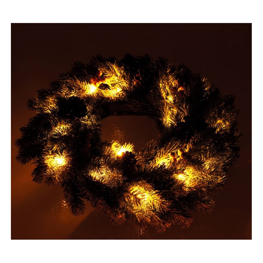 Corona LED de Navidad LED/2xAA diámetro 40 cm
