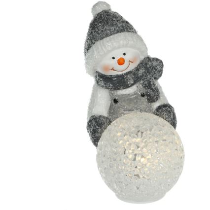 Decoración navideña LED LED/2xLR44/warm white muñeco de nieve con una bola de nieve