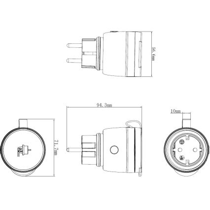 Retlux - Enchufe inteligente para exterior 3680W/230V/Tipo F SCHUKO/16A Wi-Fi IP44